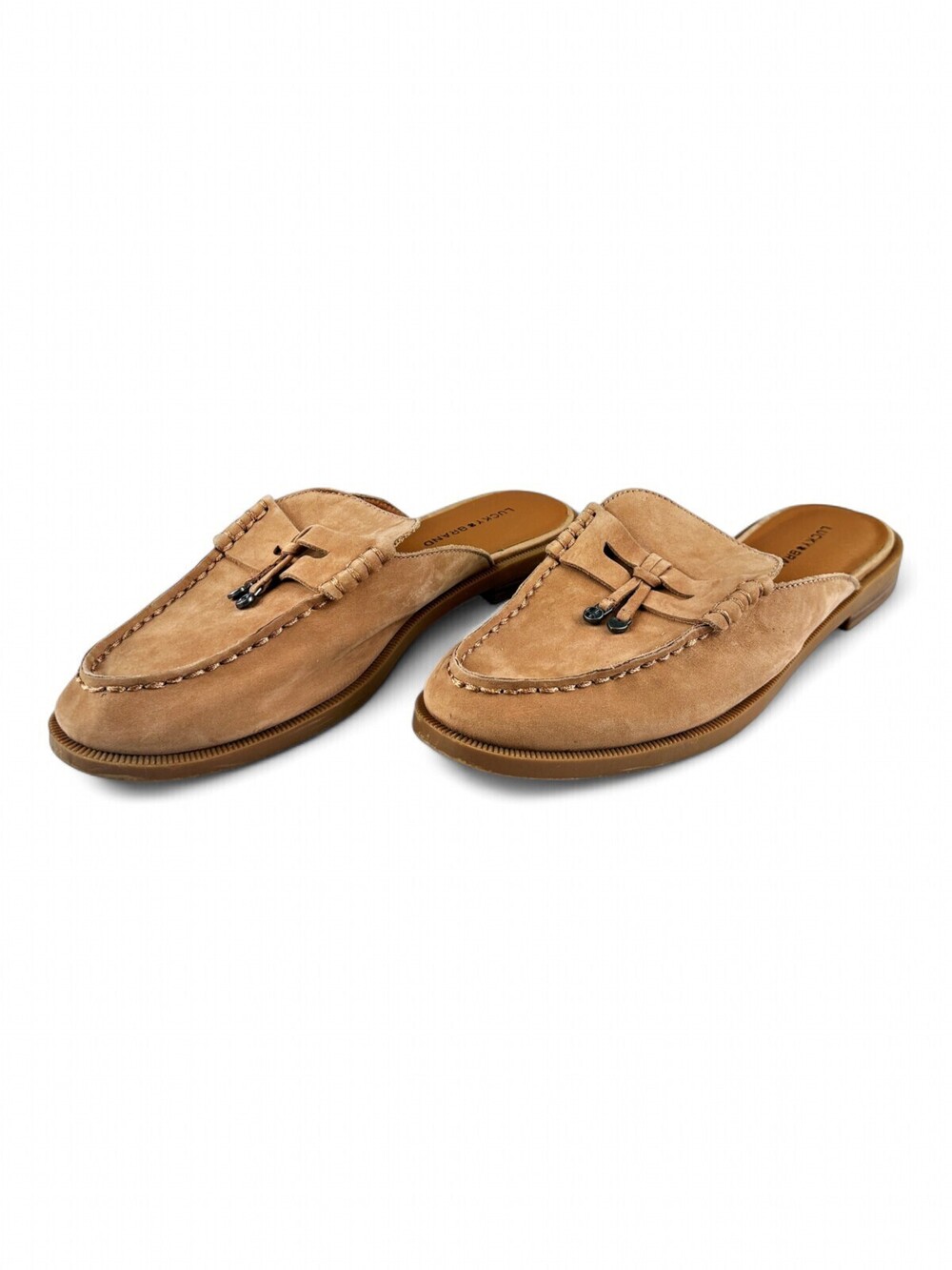 Lucky Brand Suede Tassel Mule Loafers Size 6